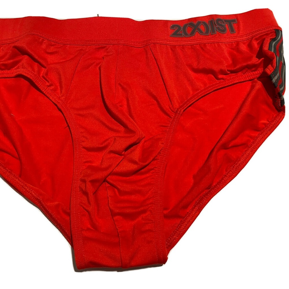2XIST SIDE STRIPE NO SHOW BRIEF POPPY (RED) L (LARGE) 2(X)IST